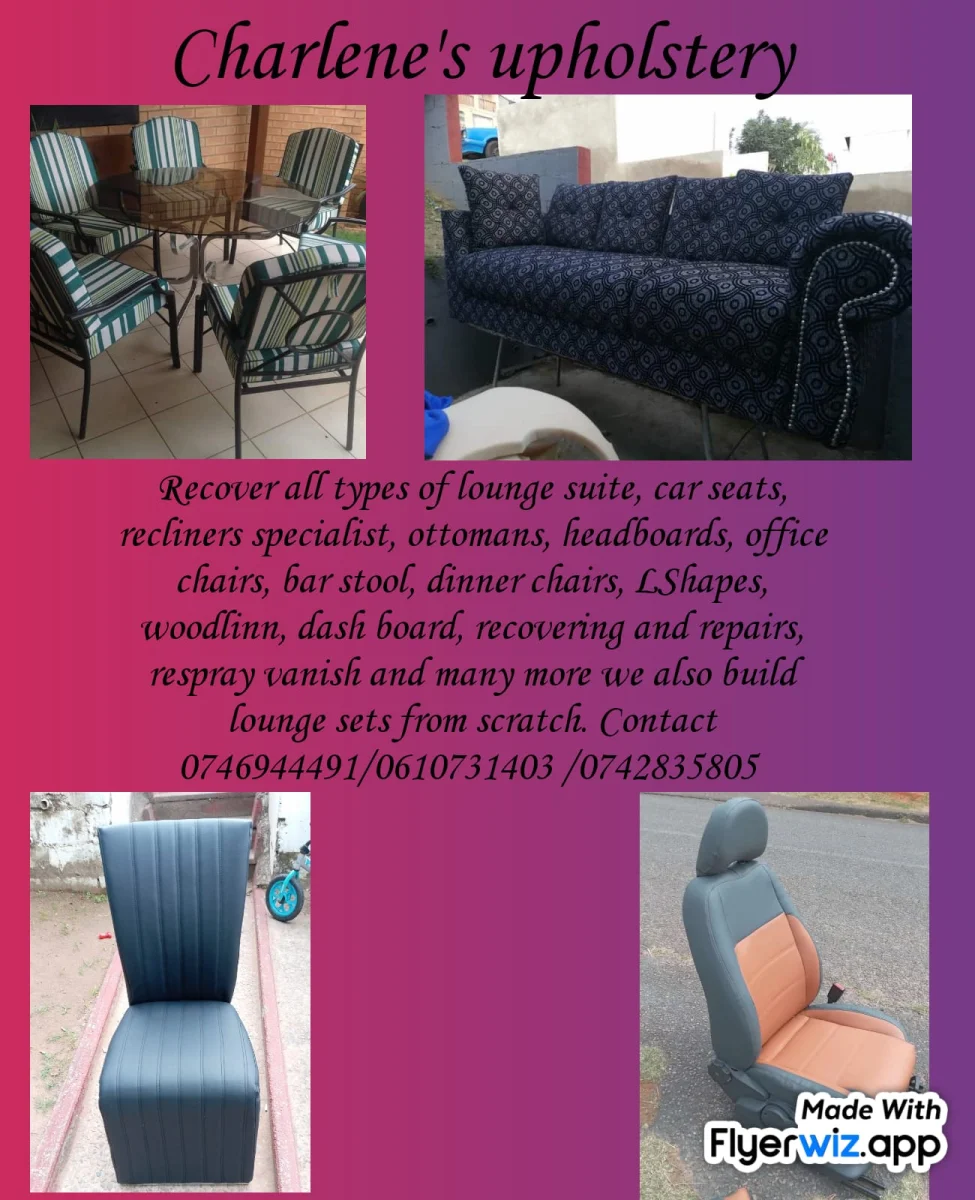 Completed upholstery project by Charlene's Upholstery
